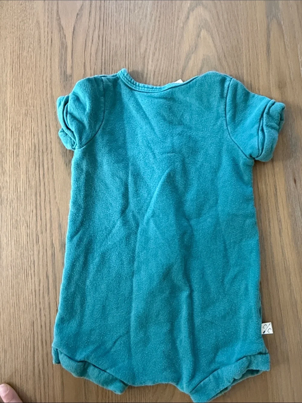 Childhoods teal Button-Front Baby One-Piece